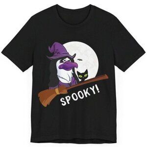 Halloween Witch Chicken Spooky Cute Graphic Fall Holiday Tee T-Shirt  166